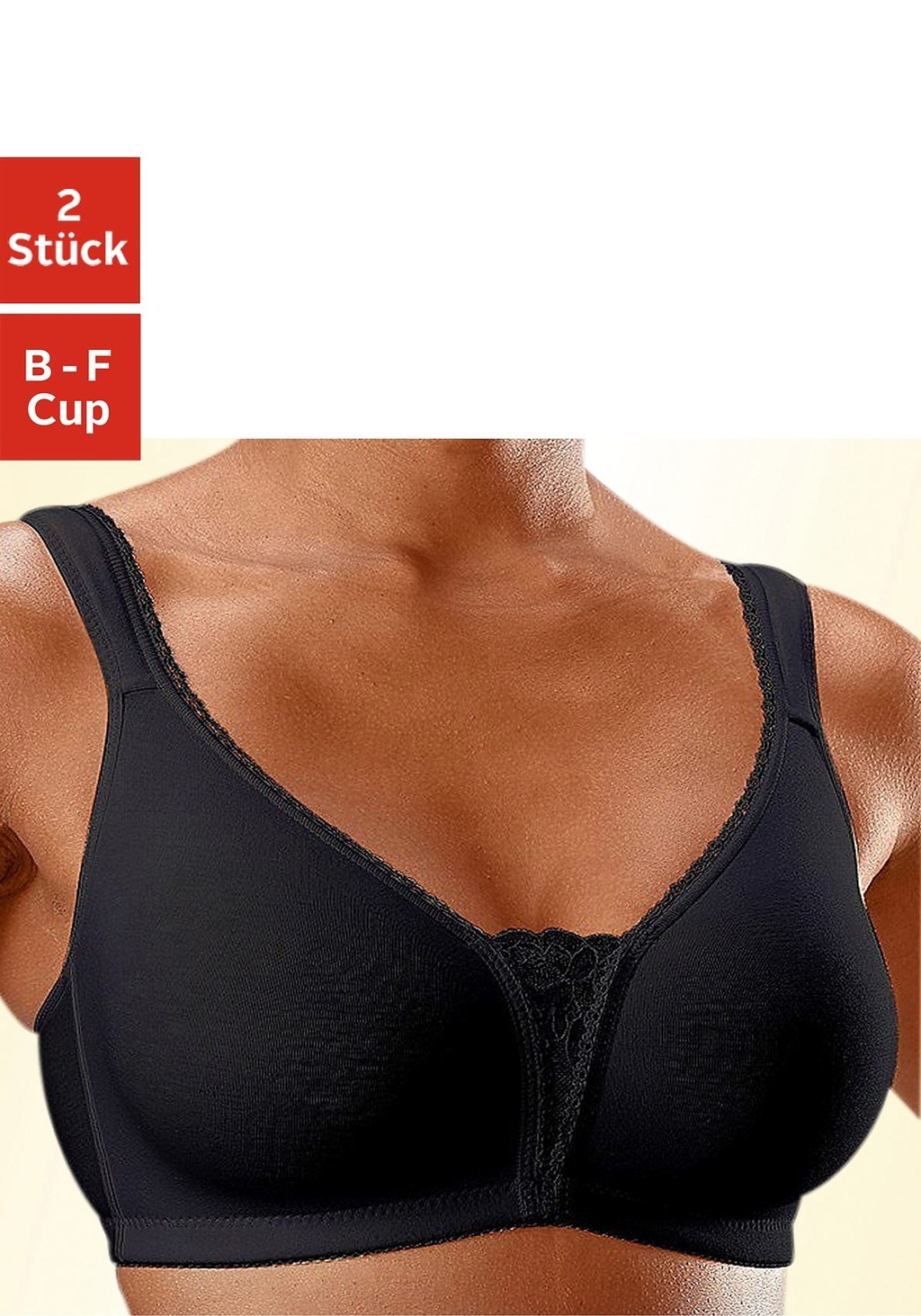 Bild von petite fleur Soft-BH (Packung, 2 Stück) ohne Bügel mit Spitzen-Details