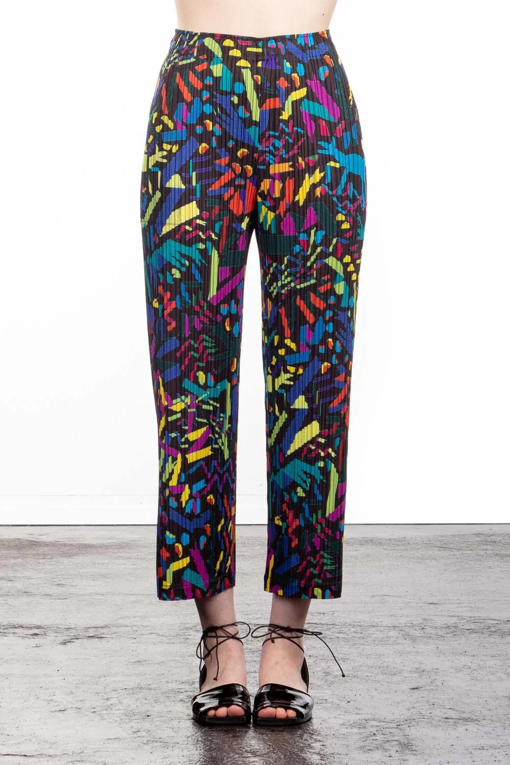 Bild von Pleats Please Issey Miyake Gerade Plissee Taillenhose Mehrfarbig