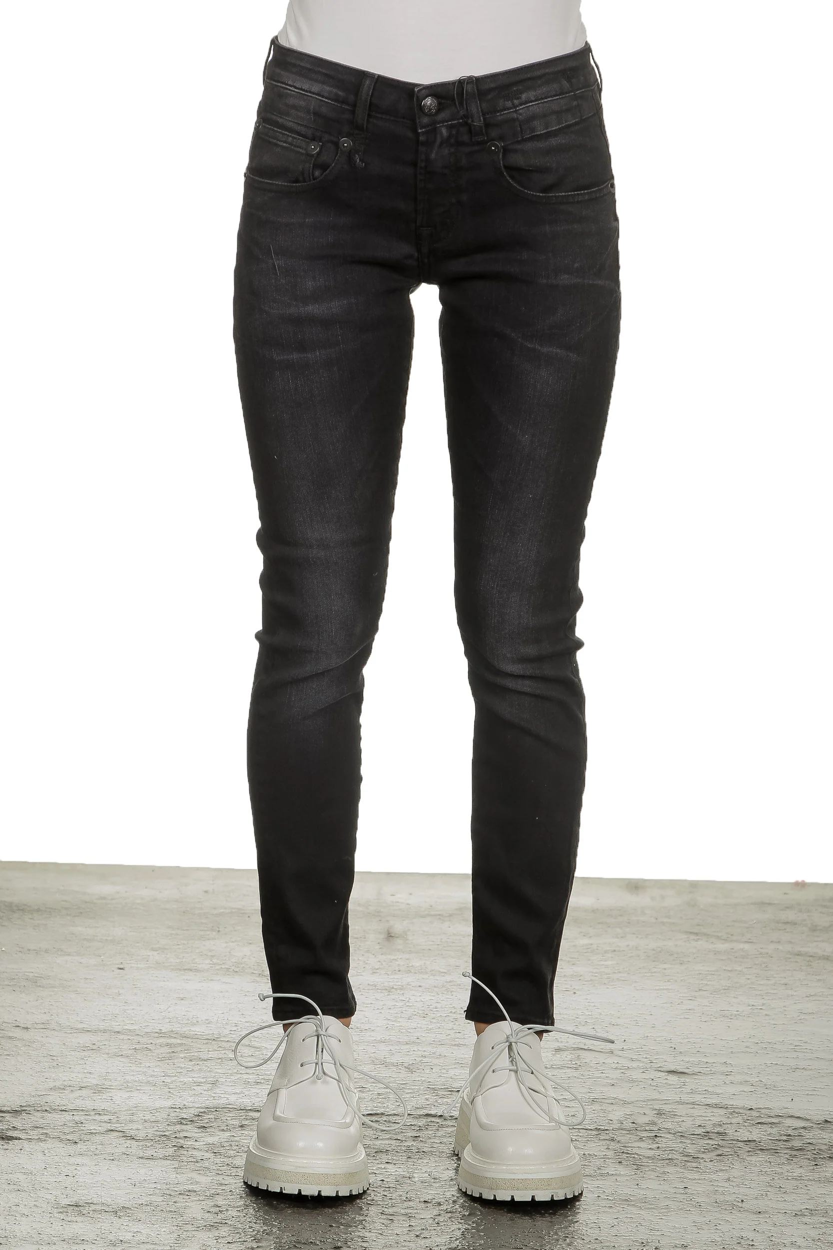 Bild von R13 Damen Skinny-Jeans mit hohem Bund schwarz