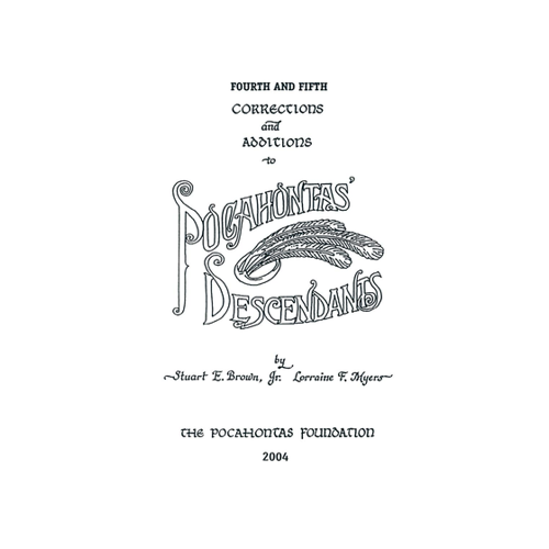 Bild von Fourth and Fifth Corrections and Additions to Pocahontas' Descendants