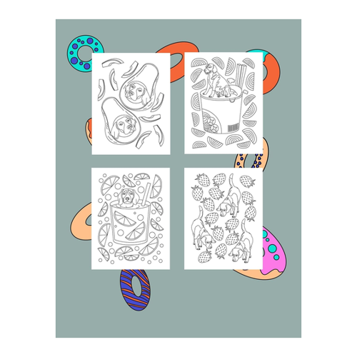 Bild von Kawaii Food and Beagle Coloring Book