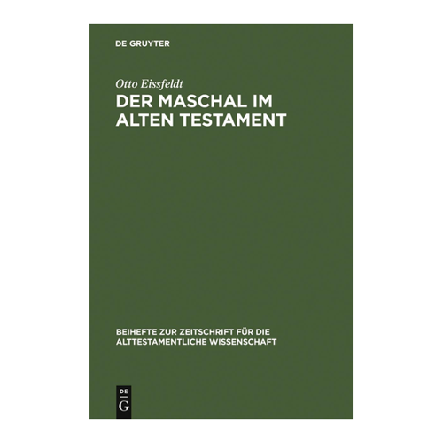 Bild von Der Maschal im Alten Testament von Otto Eissfeldt
