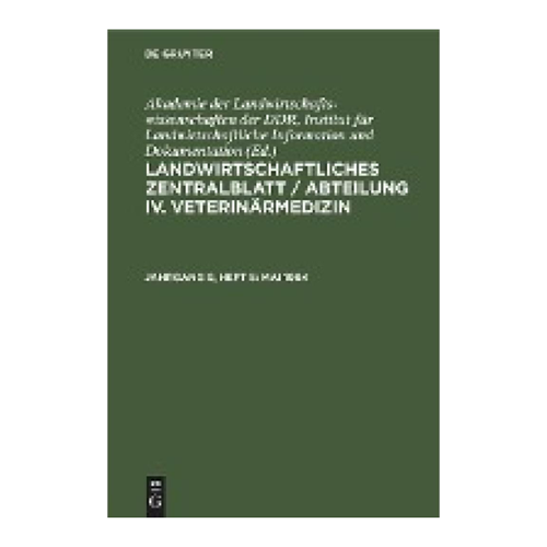 Bild von Mai 1964: DE (Landwirtschaftliches Zentralblatt / Abteilung IV. Veterinärmedizin)