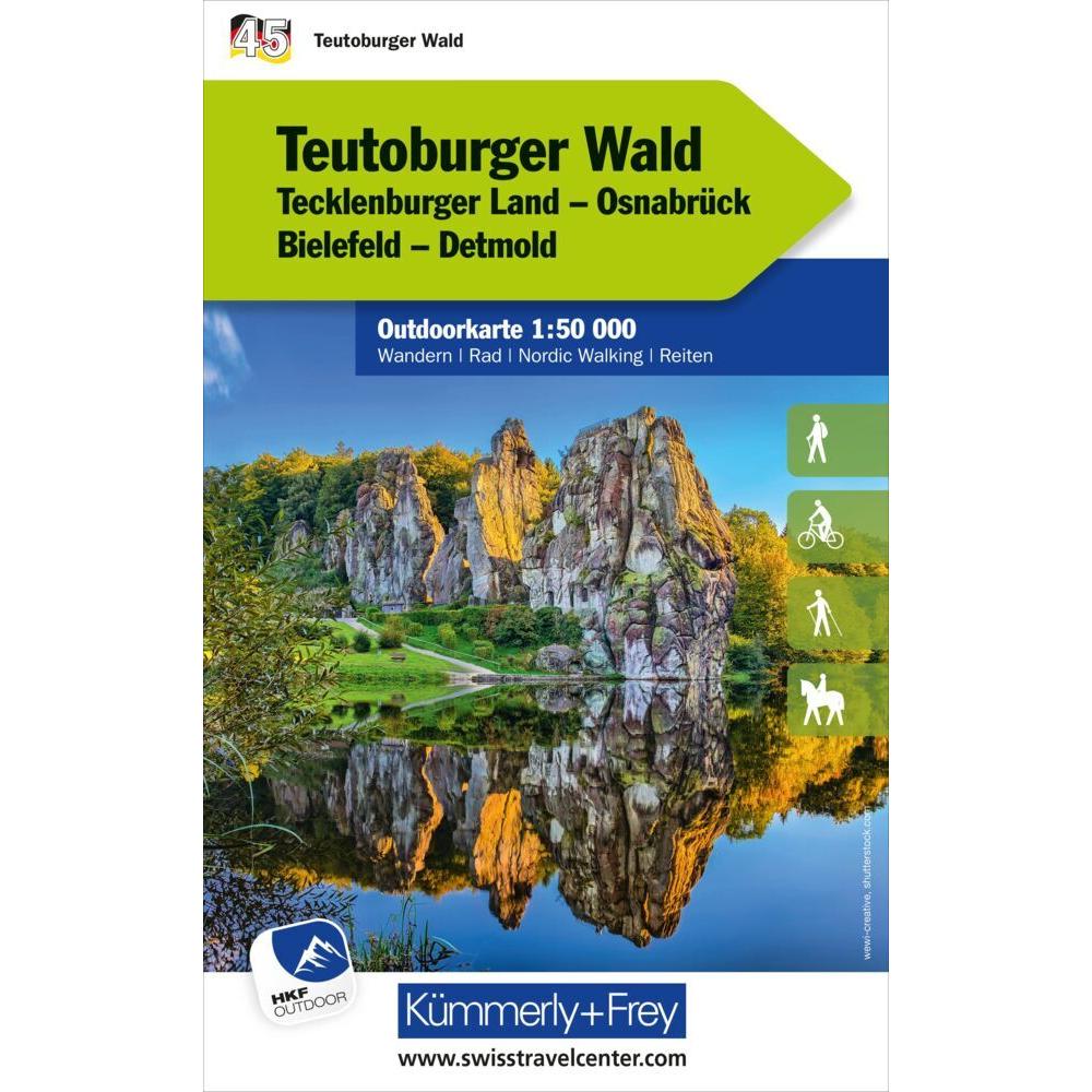 Bild von Kümmerly+Frey Outdoorkarte Deutschland 45 Teutoburger Wald 1:50.000: Mit Tecklenburger Land, Osnabrück, Bielefeld und Detmold. Touren für Wanderer, ... Outdoorkarten Deutschland, Band 45)