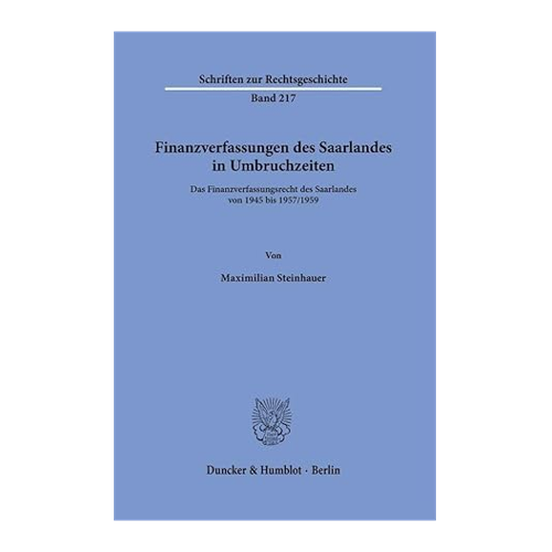 Bild von Finanzverfassungen des Saarlandes in Umbruchzeiten