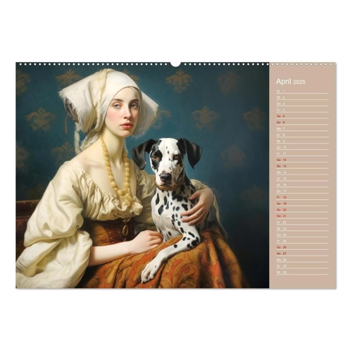 Bild von Dame mit Hund (Tischkalender 2025 DIN A5 quer)