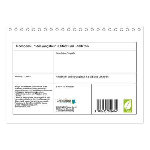 Bild von Hildesheim Entdeckungstour in Stadt und Landkreis (Wandkalender 2025 DIN A2 quer) - CALVENDO