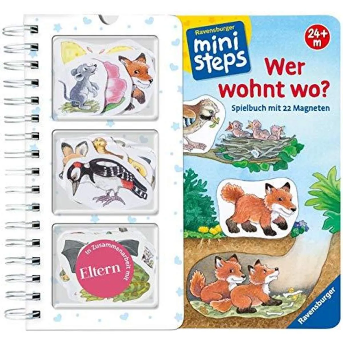Bild von ministeps: Wer wohnt wo?: Mein großes Spielbuch mit 22 Magnetteilen.Ab 24 Monaten