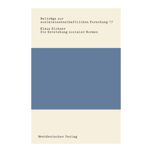 Bild von Die Entstehung sozialer Normen von Klaus Eichner