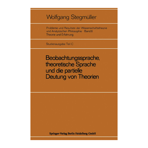 Bild von Stegmüller, Wolfgang: Beobachtungssprache und theoretische Sprache