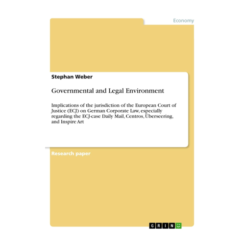 Bild von Weber, Stephan: Governmental and Legal Environment