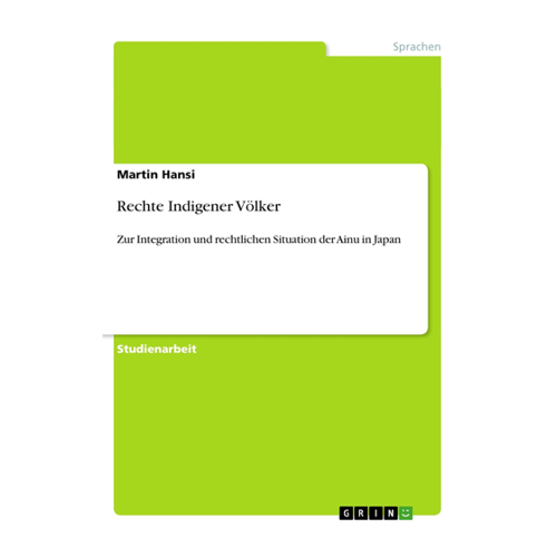 Bild von Bewertung des Buches "Rechte Indigener Völker: Zur Integration und rechtlichen Situation der Ainu in Japan"