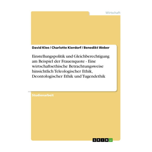 Bild von Einstellungspolitik und Gleichberechtigung am Beispiel der Frauenquote