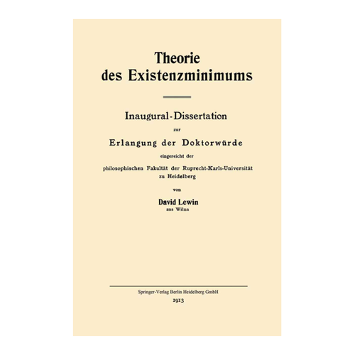 Bild von Theorie des Existenzminimums von David Lewin