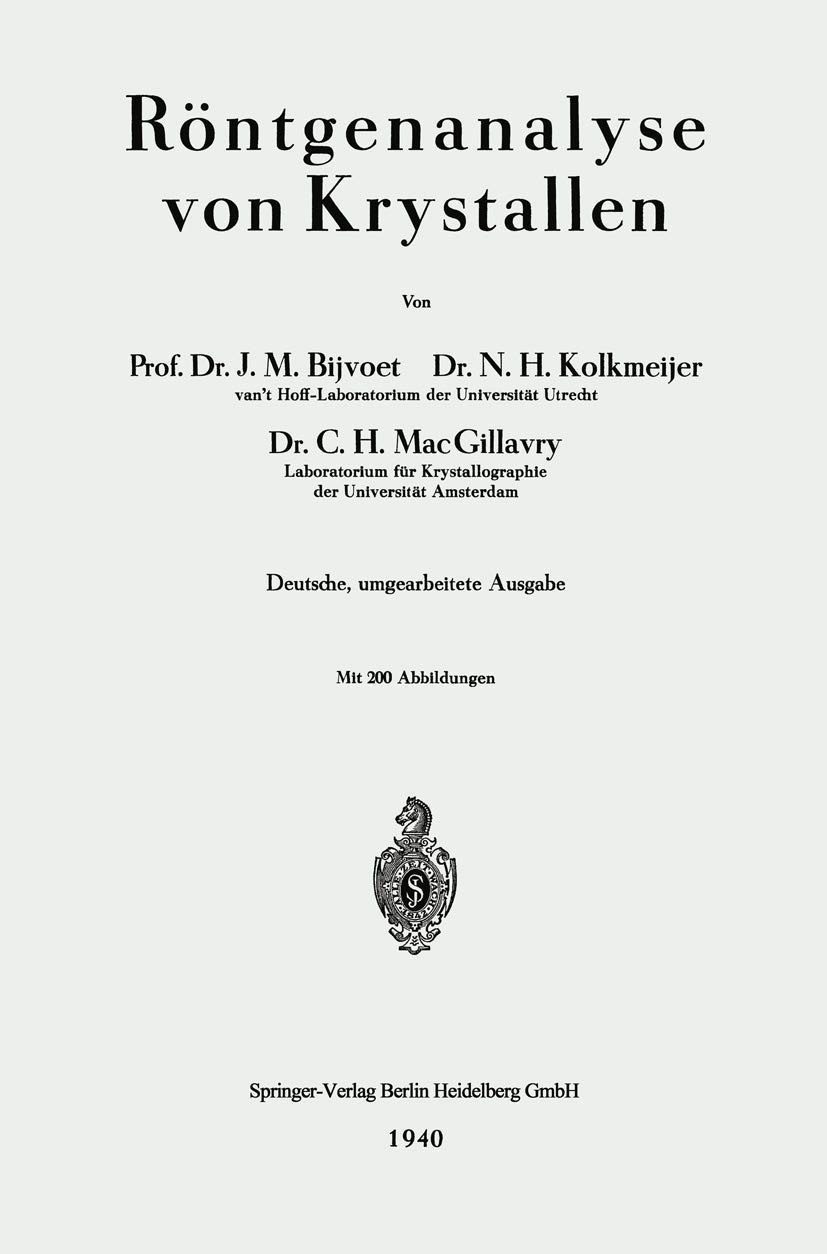 Bild von Bijvoet, Johannes Martin: Röntgenanalyse von Krystallen