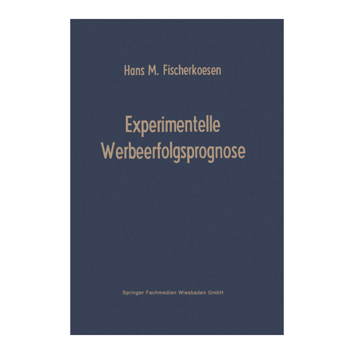Bild von Experimentelle Werbeerfolgsprognose (German Edition)
