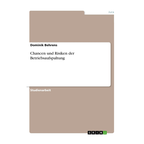 Bild von Chancen und Risiken der Betriebsaufspaltung