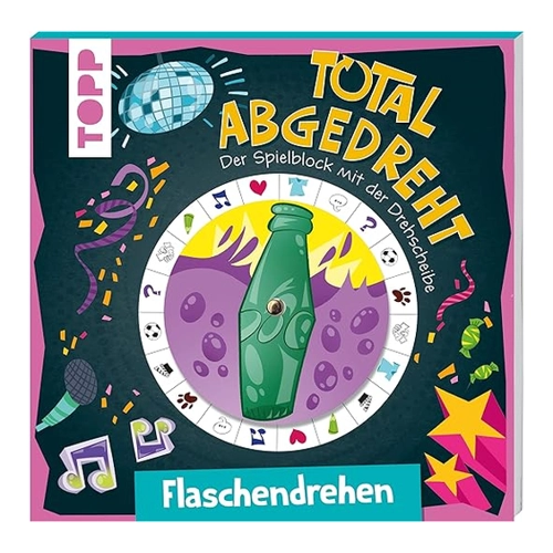 Bild von Total abgedreht! Spieleblock mit Drehscheibe - Flaschendrehen