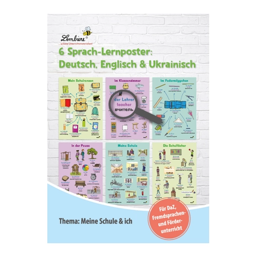Bild von 6 Sprach-Lernposter: Deutsch, Englisch, Ukrainisch - Meine Schule & ich (1. bis 4. Klasse)