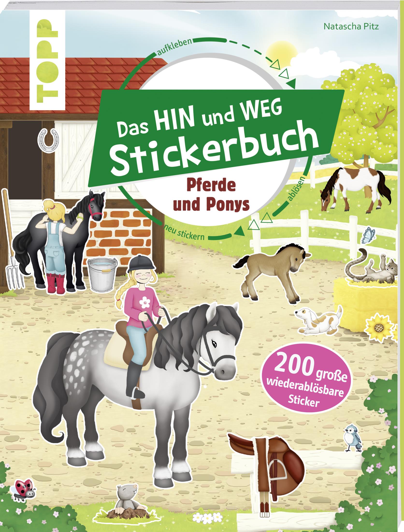 Bild von Das Hin-und-weg-Stickerbuch. Pferde und Ponys: Mit 200 großen wiederablösbaren Stickern