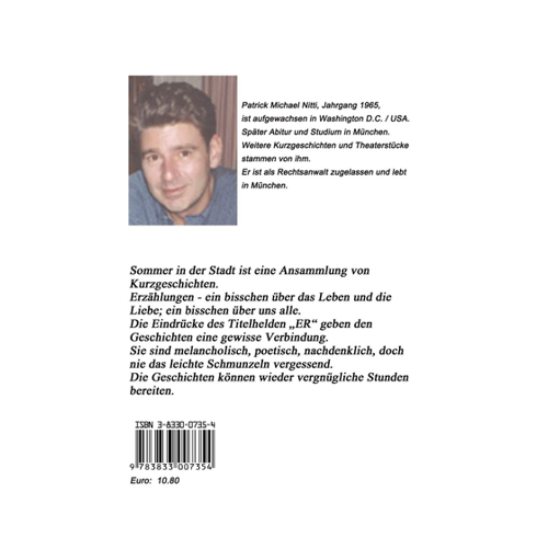 Bild von Patrick Michael Nitti: Sommer in der Stadt - Einblick in melancholische Erzählungen