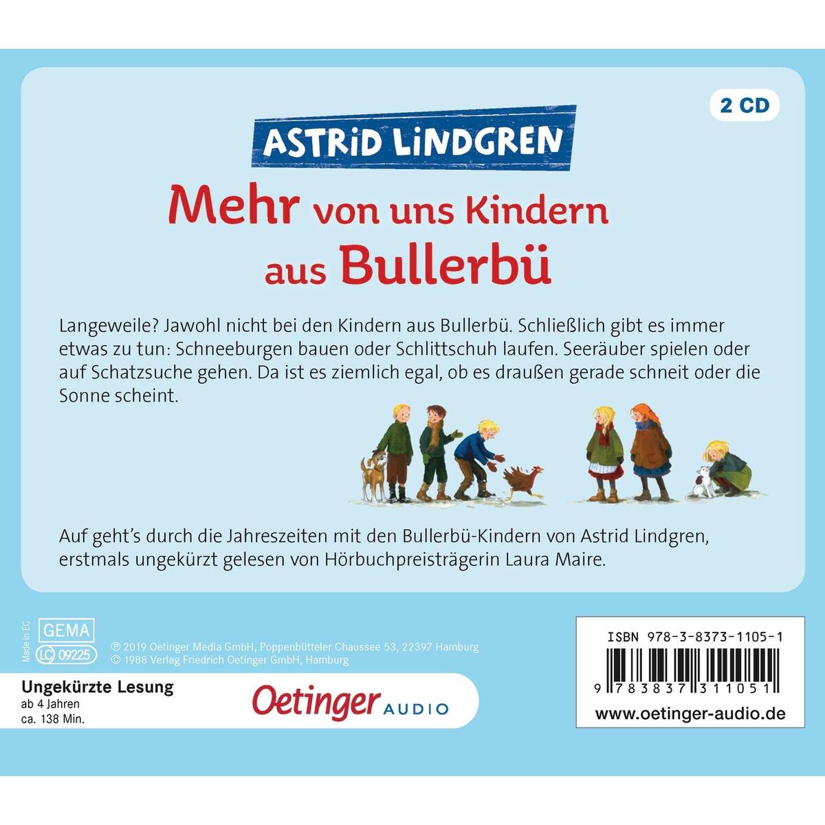 Bild von Mehr von uns Kindern aus Bullerbü, Hörbücher von Astrid Lindgren
