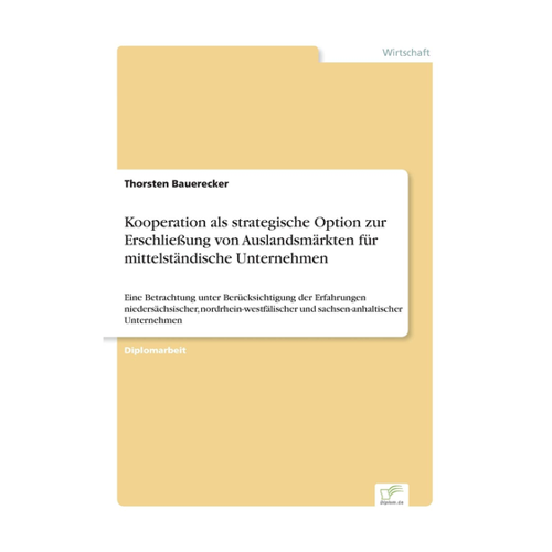 Bild von Kooperation als strategische Option zur Erschließung von Auslandsmärkten für mittelständische Unternehmen