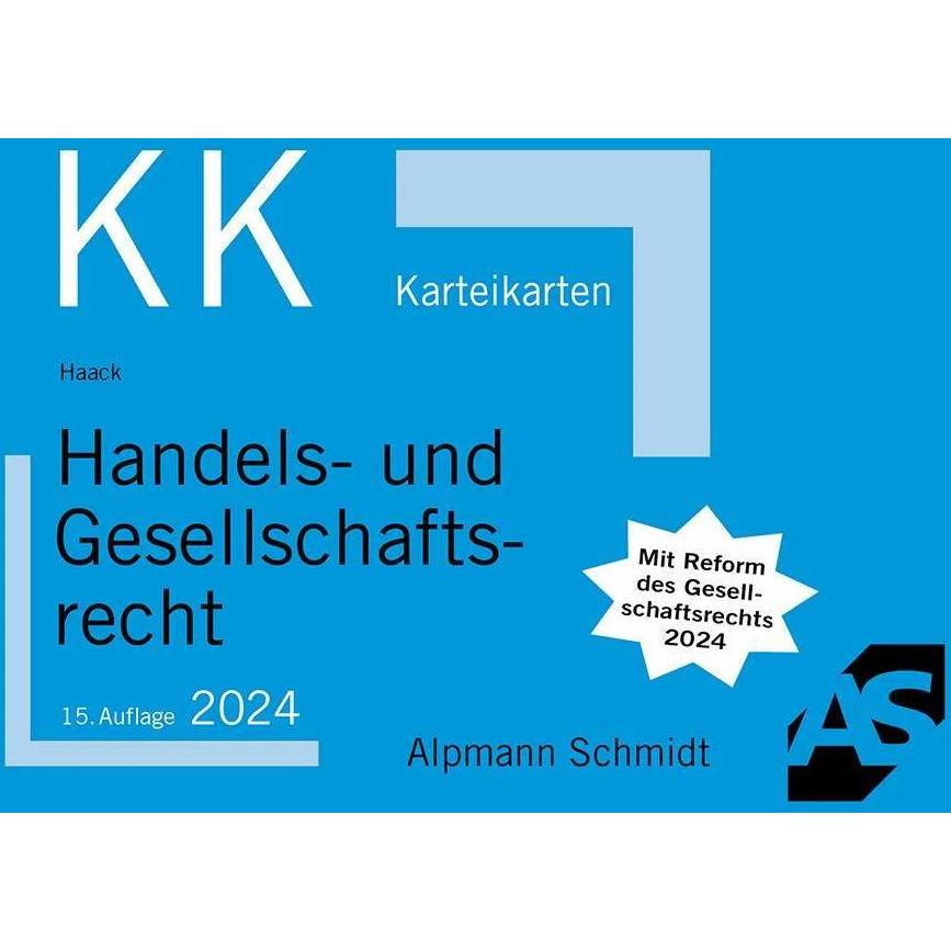 Bild von Alpmann Schmidt, Karteikarten, Karteikarten Handels- und Gesellschaftsrecht (62 x)