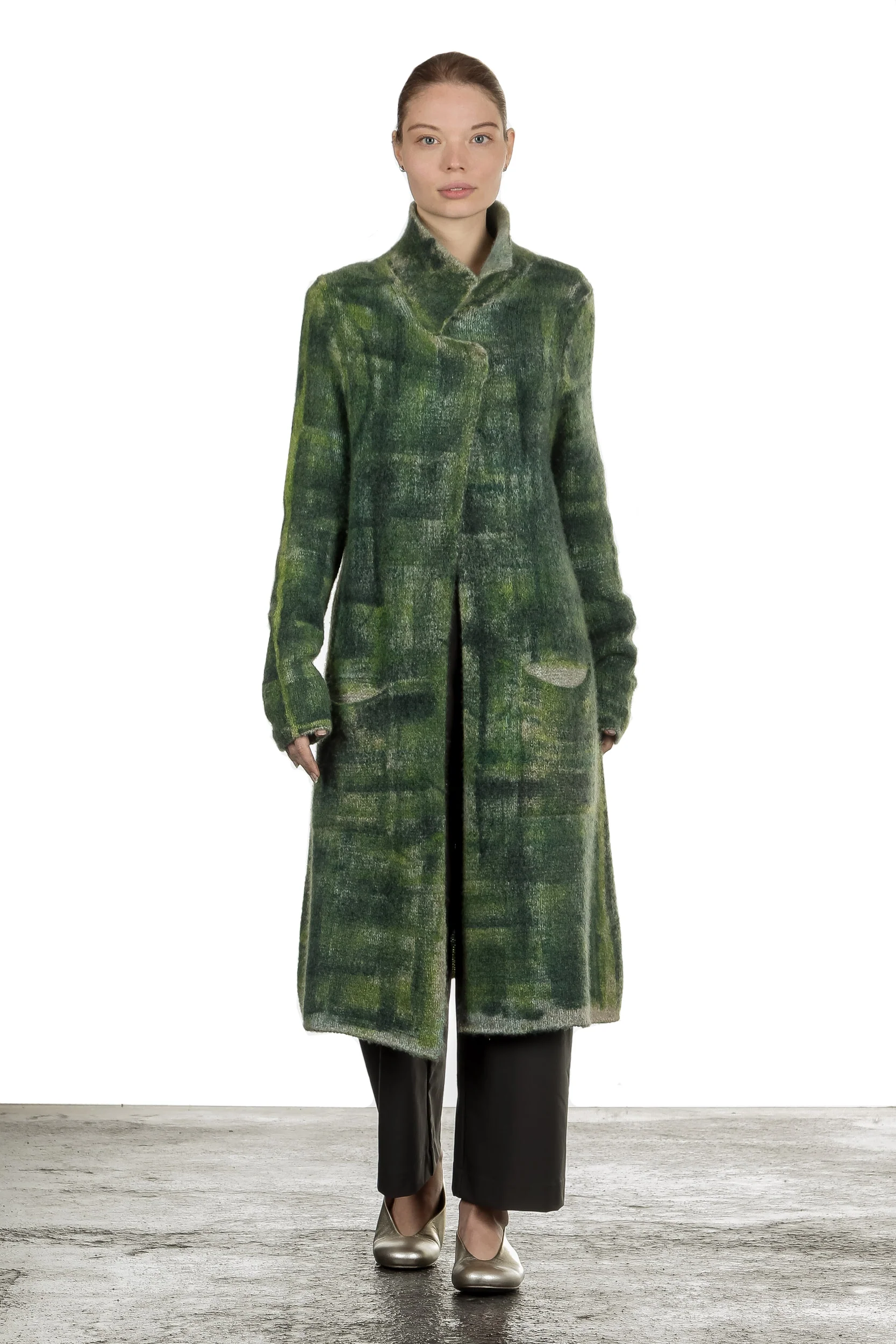 Bild von F Cashmere Damen Strickmantel grün