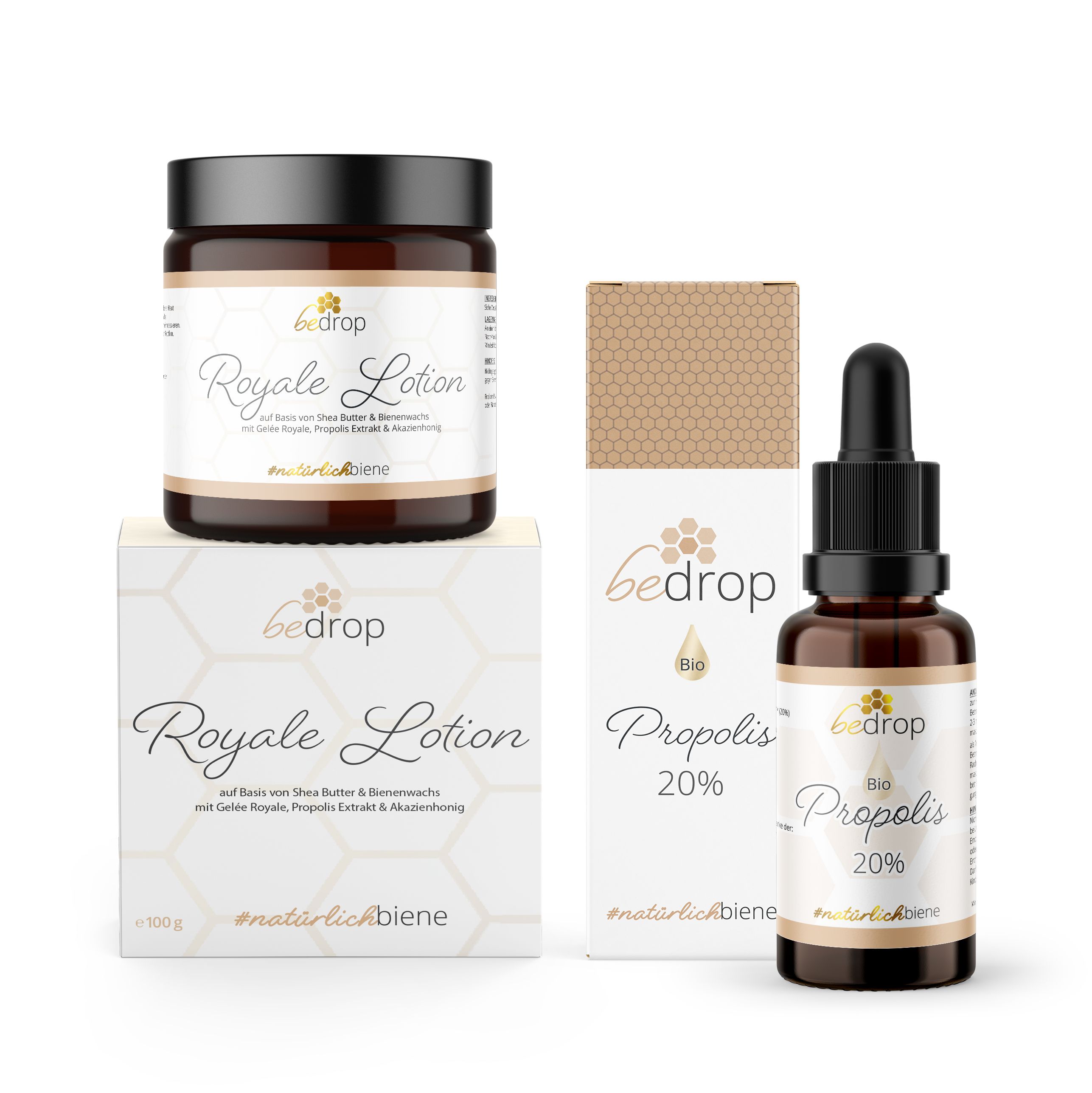 Bild von bedrop: After-Sun Set | Royale Lotion Bodylotion & Propolis Tinktur 20%