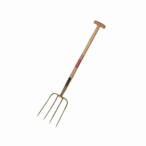 Bild von ERNTEKÖNIG Dunggabel 4 Zinken, 85cm-T-Stiel, Esche, 313x23cm, gold-lackiert