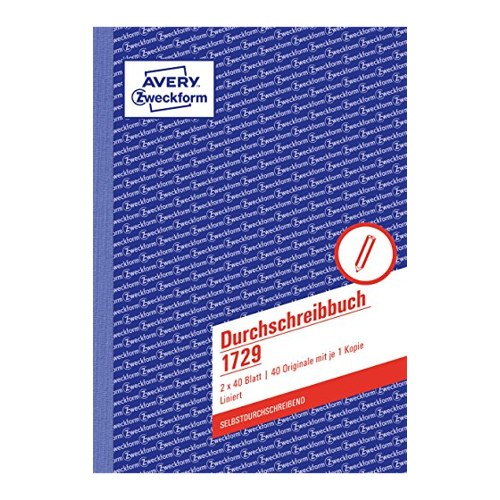 Bild von 1729 Durchschreibbuch, DIN A5, vorgelocht, 2 x 40 Blatt/10 Stück, weiß, gelb