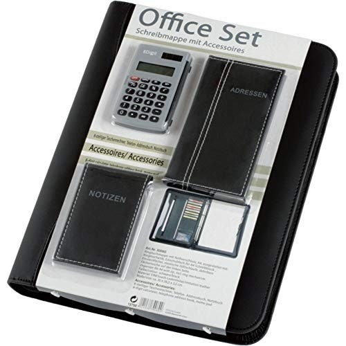 Bild von Ringbuchmappe OFFICE SET - A4, Lederimitat, schwarz