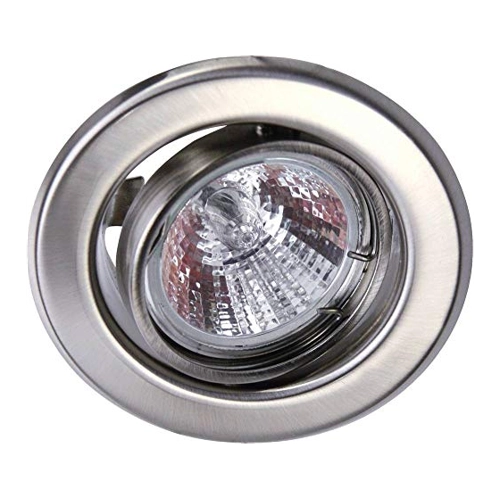Bild von Einbaustrahler rund edelstahl-gebürstet max. 35W mit Alu Reflektor schwenkbar GU53 und 10 cmKabel mit AMP-Stecker