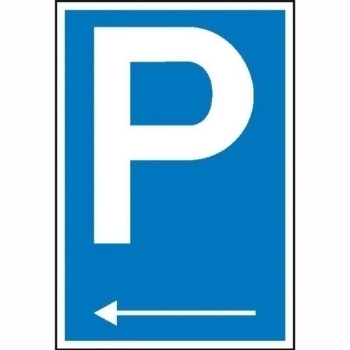 Bild von Parkplatzschild »Symbol: P mit Richtungspfeil links«