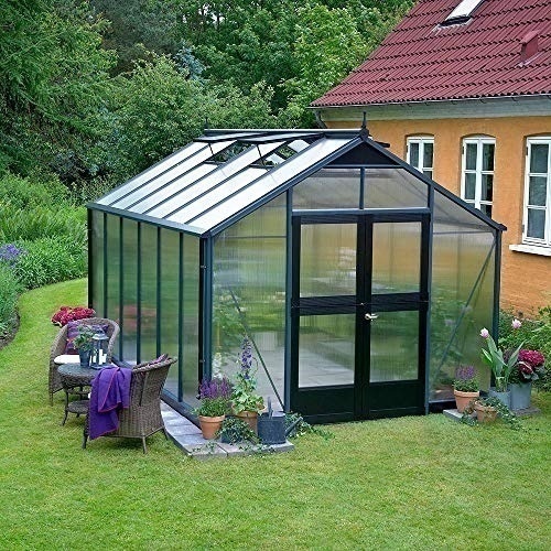 Bild von Juliana Gewächshaus Premium Grundfarbe:Anthrazit|Verglasung:Doppelstegplatten 10 mm|Größe:B 296 x T 368 cm