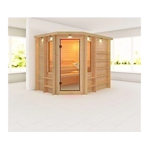 Bild von Karibu Sauna Innenkabine Riona Saunaofen:9 KW Saunaofen, ext. Steuerung