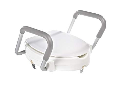 Bild von WC-Sitzerhöhung Sam ca. 10 cm, weiß, mit Armlehnen, ABS / PE / PU / Aluminium