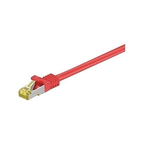 Bild von Goobay 3m RJ45 Patchkabel CAT 6A S/FTP (PiMF), 500 MHz, mit CAT 7 Rohkabel, rot LSZH halogenfrei, Kupfer