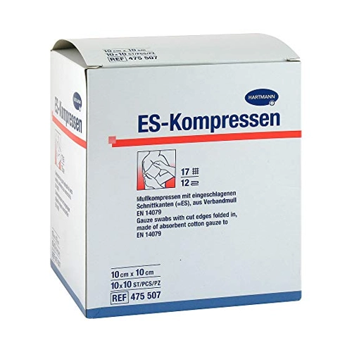 Bild von ES-KOMPRESSEN steril 10x10 cm 12fach Großpackung