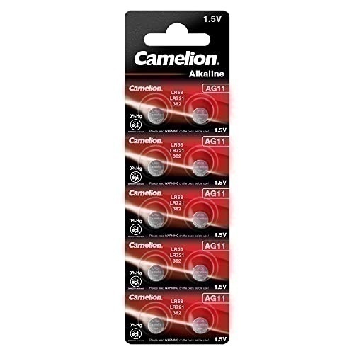 Bild von Camelion Alkaline Knopfzelle AG11 LR58 162 LR721 361/362 1,5 V 10er Blister 12051011