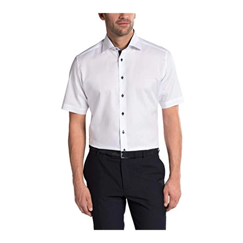 Bild von eterna kurzarm hemd modern fit pinpoint weiss unifarben