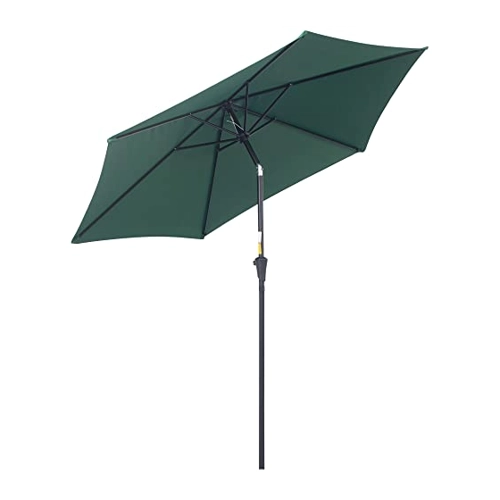 Bild von Outsunny Knickschirm Sonnenschirm Gartenschirm Marktschirm mit Handkurbel Alu 180/㎡ Polyester Dunkelgrün ∅2,6 x 2,35 m   Aosom