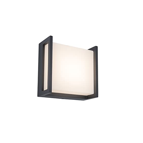 Bild von LED Wandleuchte Qubo in Anthrazit und Weiß 10W 600lm IP54 140x140mm