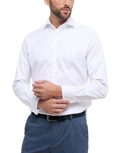 Bild von MODERN FIT Cover Shirt in weiß unifarben