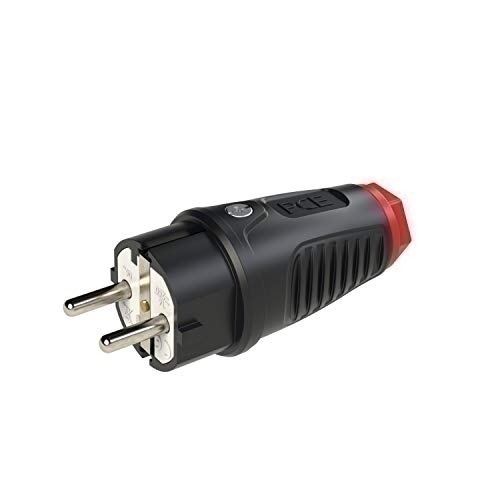 Bild von PCE Gummi-Schutzkontaktstecker Taurus2, schwarz/rot