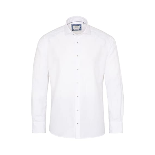 Bild von MODERN FIT Linen Shirt in weiß unifarben