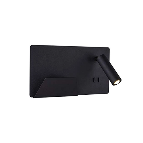 Bild von LED Wandleuchte Somnila in Schwarz 13W 490lm Lesearm rechts