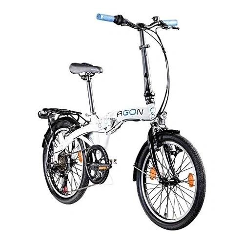 Bild von agon® Faltrad Parklane, 6 Gang Shimano Tourney Schaltwerk, Kettenschaltung, 20 Zoll Klapprad 150 - 185 cm mit StVZO Licht Faltrad City Urban Bike