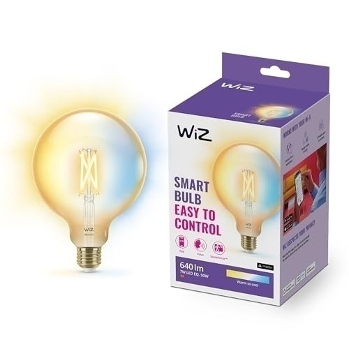 Bild von WiZ 50W E27 Globeform Filament Amber Warm- und Kaltweiß - weiß